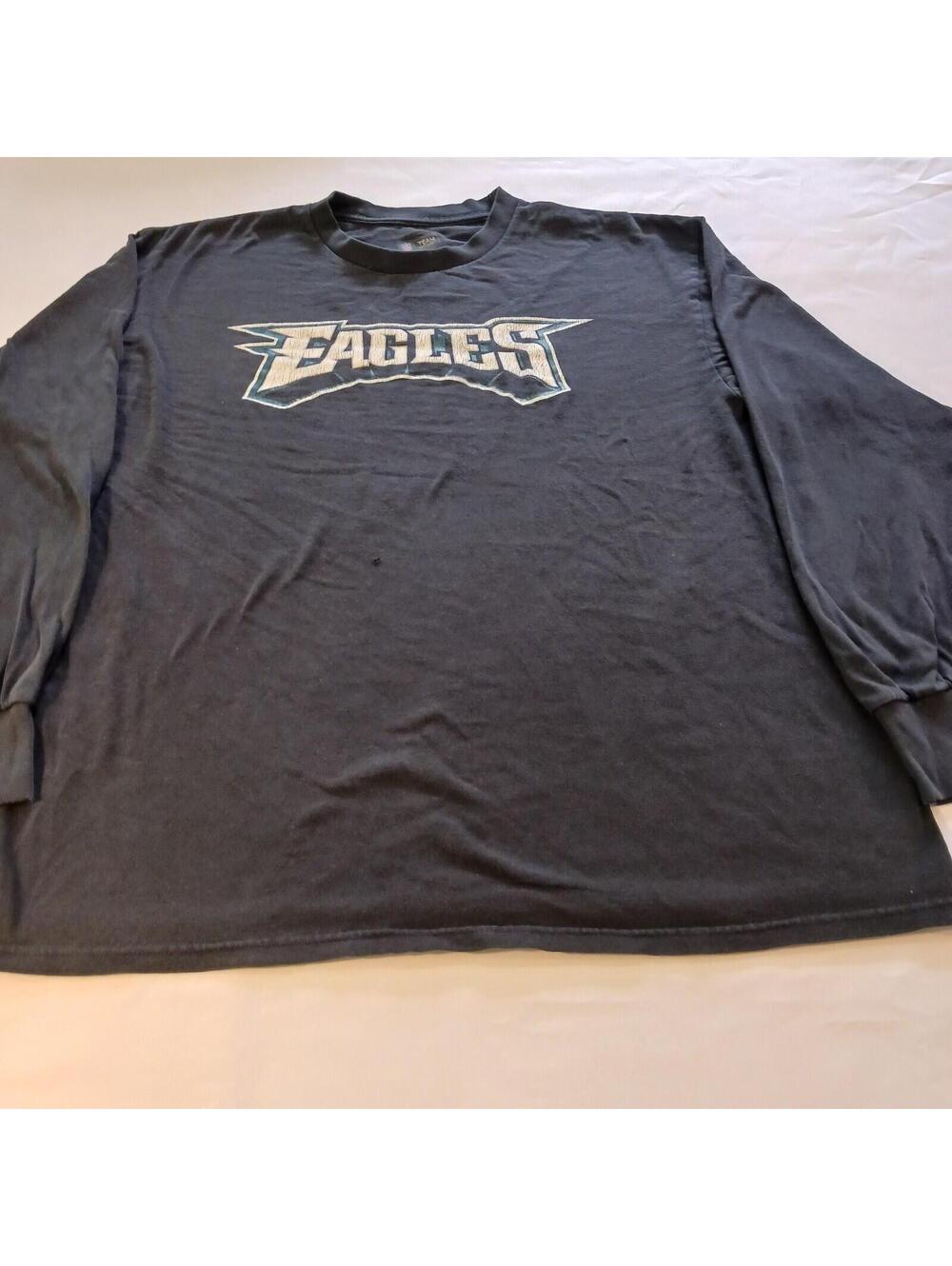 NFL Team Apparel Philadelphia Eagles Men's Black T-Shirt Long Sleeve Size XL